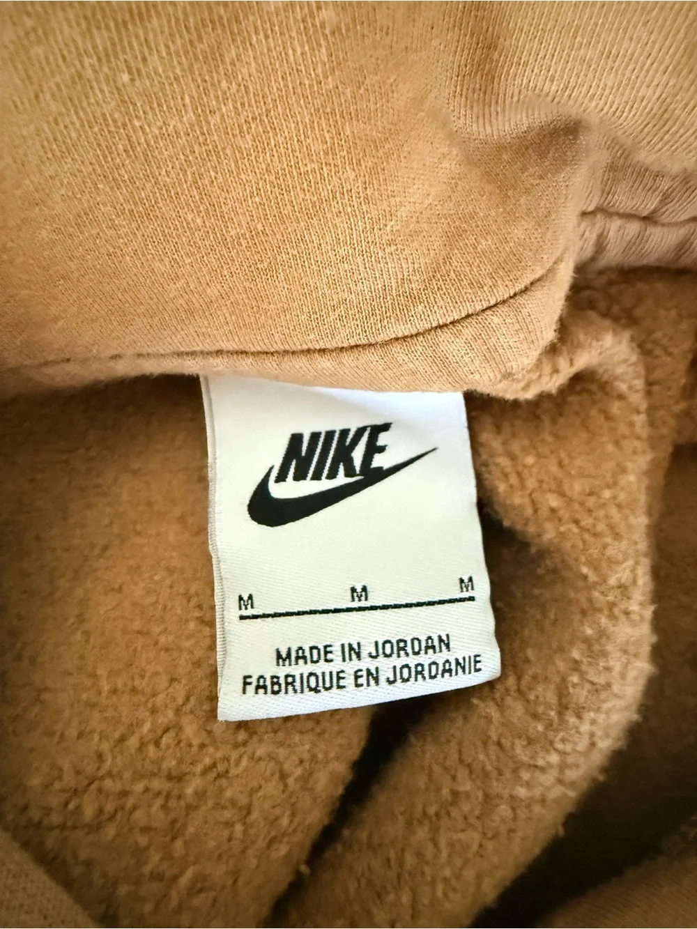 Nike Men's Club Fleece Tan Pullover Hoodie with White Logo